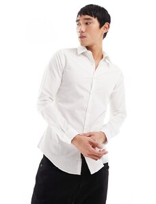 French Connection - Camicia skinny bianca-Bianco