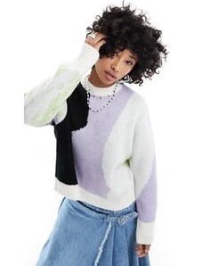 Monki - Maglione con stampa astratta multicolore