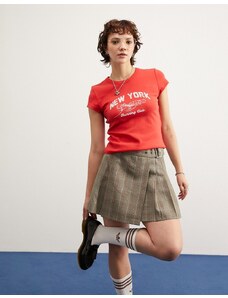 ASOS DESIGN - T-shirt mini rossa con grafica "New York Running Club"-Rosso