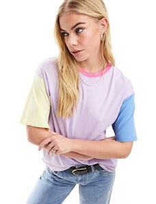 JJXX - T-shirt oversize color block viola