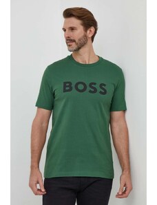 BOSS t-shirt in cotone colore verde