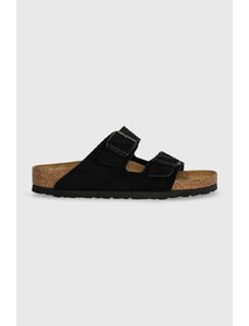 Birkenstock ciabatte slide in camoscio Arizona donna colore nero 1027164