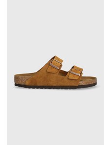 Birkenstock ciabatte slide in camoscio Arizona uomo colore marrone 1027082