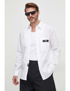 Versace Jeans Couture camicia in cotone uomo colore bianco