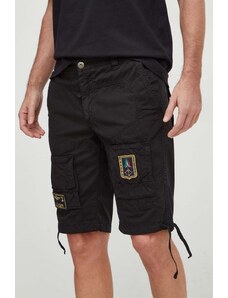 Aeronautica Militare pantaloncini in cotone colore nero