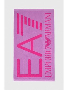 EA7 Emporio Armani asciugamano con aggiunta di lana 100 x 170 cm colore violetto