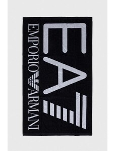 EA7 Emporio Armani asciugamano con aggiunta di lana 100 x 170 cm colore nero
