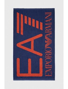 EA7 Emporio Armani asciugamano con aggiunta di lana 100 x 170 cm colore blu navy
