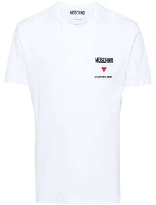 MOSCHINO T-shirt bianca mini ricamo
