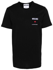 MOSCHINO T-shirt nera mini ricamo