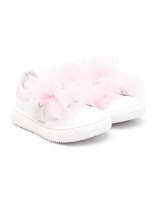 MONNALISA KIDS Sneakers bianche con tulle a contrasto