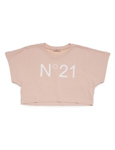 N21 KIDS T-shirt rosa logo stampa