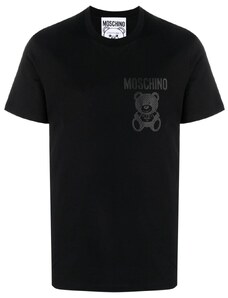 MOSCHINO T-shirt nera mini Teddy mesh