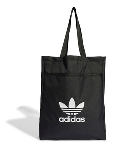 adidas Originals - Borsa shopping nera con trifoglio-Nero