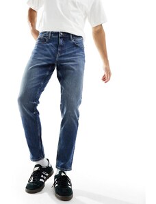 ASOS DESIGN - Jeans stretch affusolati lavaggio blu scuro