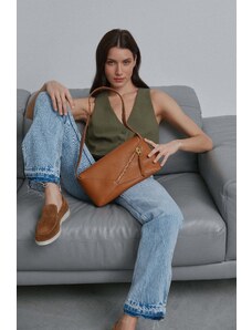 Women's Small Brown Handbag made of Genuine Leather Estro ER00112471