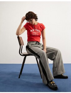 ASOS DESIGN - Pantaloni a quadri con righe laterali a contrasto-Multicolore