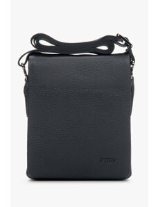 Men's Black Shoulder Pouch Bag made of Genuine Leather Estro ER00110916
