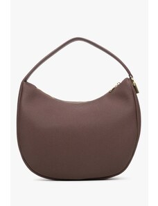Women's Brown Crescent Bag made of Genuine Leather Estro ER00114203