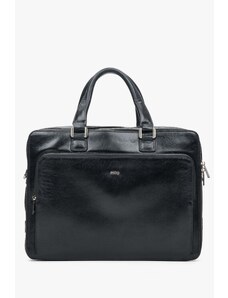 Men's Black Briefcase made of Genuine Leather Estro ER00114201
