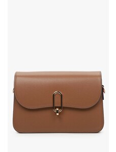 Women's Brown Leather Chain Shoulder Bag Estro ER00112779