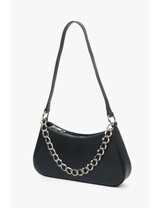 Women's Black Leather Baguette Chain Bag Estro ER00112488