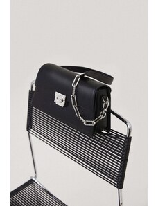 Women's Black Chain Handbag made of Genuine Leather Estro ER00112499