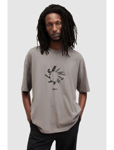AllSaints t-shirt in cotone Halo uomo colore grigio