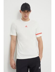 adidas t-shirt in cotone uomo colore beige IS2870