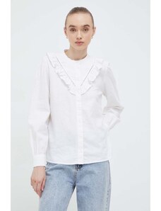 Levi's camicia di lino colore bianco