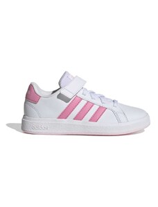 Sneakers bianche da bambina con strisce rosa adidas Grand Court 2.0 EL K