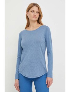 Sisley camicia a maniche lunghe donna colore blu
