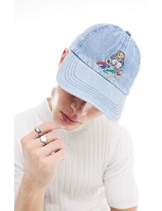 Polo Ralph Lauren - Cappellino in denim blu slavato con logo a orsetto