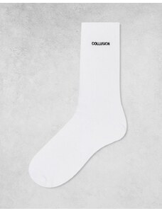 Collusion Unisex - Calzini bianchi con logo-Bianco