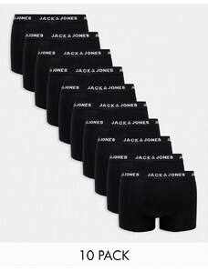 Jack & Jones - Confezione da 10 boxer aderenti neri-Nero