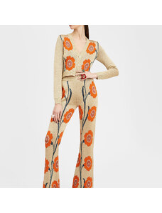 La DoubleJ Winter Wonderwear gend - Knit Slit Pants Orange & Gold L 57%Viscose 29%Wool 14%Metallized Polyester