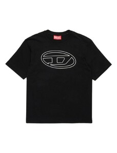 DIESEL KIDS T-shirt nera logo Oval D