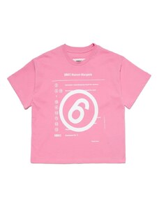 MM6 MAISON MARGIELA KIDS T-shirt rosa cropped logo numero6