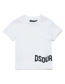 DSQUARED KIDS T-shirt bianca neonato logo giro