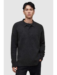 AllSaints maglione in lana SHAPLEY LS POLO colore nero