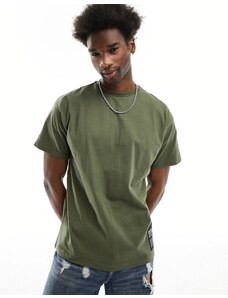 Dr Denim - Trooper - T-shirt vestibilità comoda kaki con logo-Verde