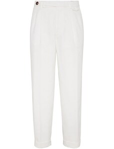 Brunello Cucinelli Pantalone bianco in cotone