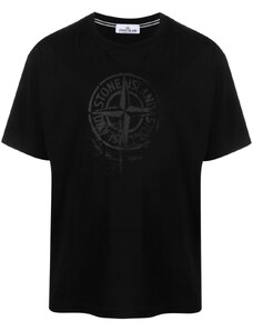 Stone Island T-shirt nera logo Compass