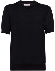 Brunello Cucinelli T-shirt nera in maglia