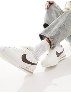 Nike - Cortez - Sneakers bianco sporco e marrone cacao in pelle