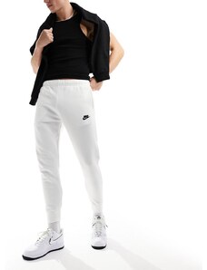 Nike Club - Joggers con fondo elasticizzato bianchi-Bianco