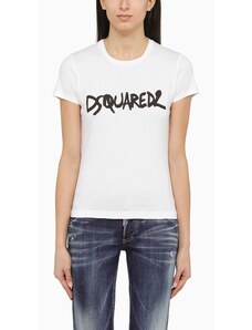 Dsquared2 T-shirt bianca in cotone con logo