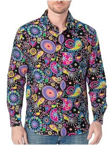 COSAVOROCK Camicia Anni 70 Hippie Uomo Camicie Casual Fantasia Floreale Funky Brutto XL