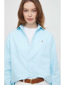 Polo Ralph Lauren camicia in cotone donna colore blu