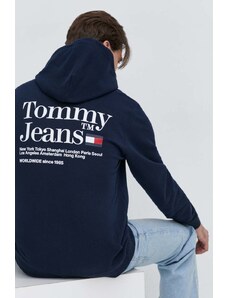 Tommy Jeans felpa uomo colore blu navy con cappuccio